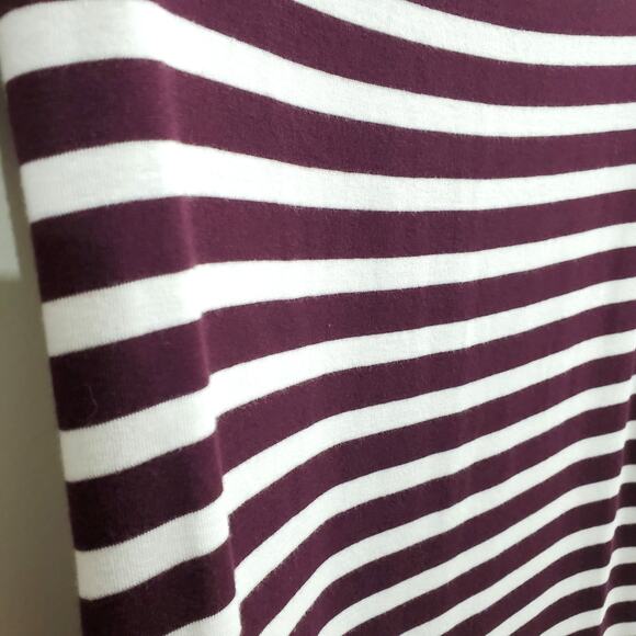 Gap Boatneck Dress Burgundy/White Stripe 3/4 Sleeve Fitted Size Small Petite NWT - Picture 4 of 12